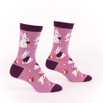 Women's Crew Socks Snuggle Bunny
