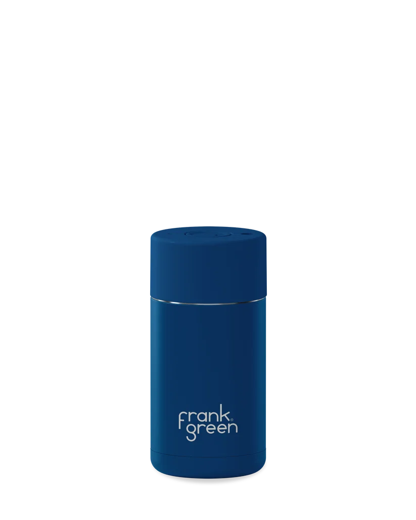 Ceramic Reusable Button Lid Deep Ocean Coffee Cup 12oz