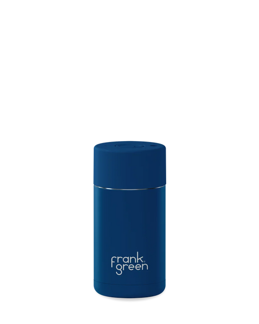 Ceramic Reusable Button Lid Deep Ocean Coffee Cup 12oz