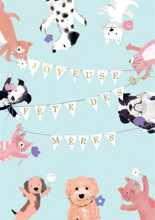 Dogs Joyeuse Fête des Mères Banner Card