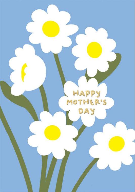 Blue & White Daisies Mother's Day Card
