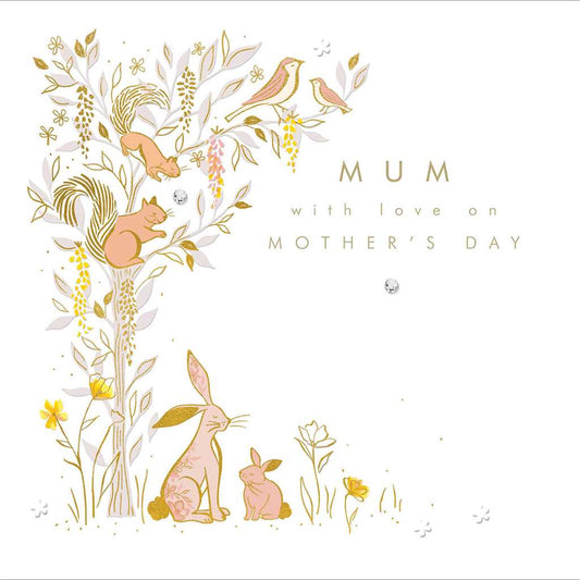 Rabbits Under The Tree Mother's Day Card