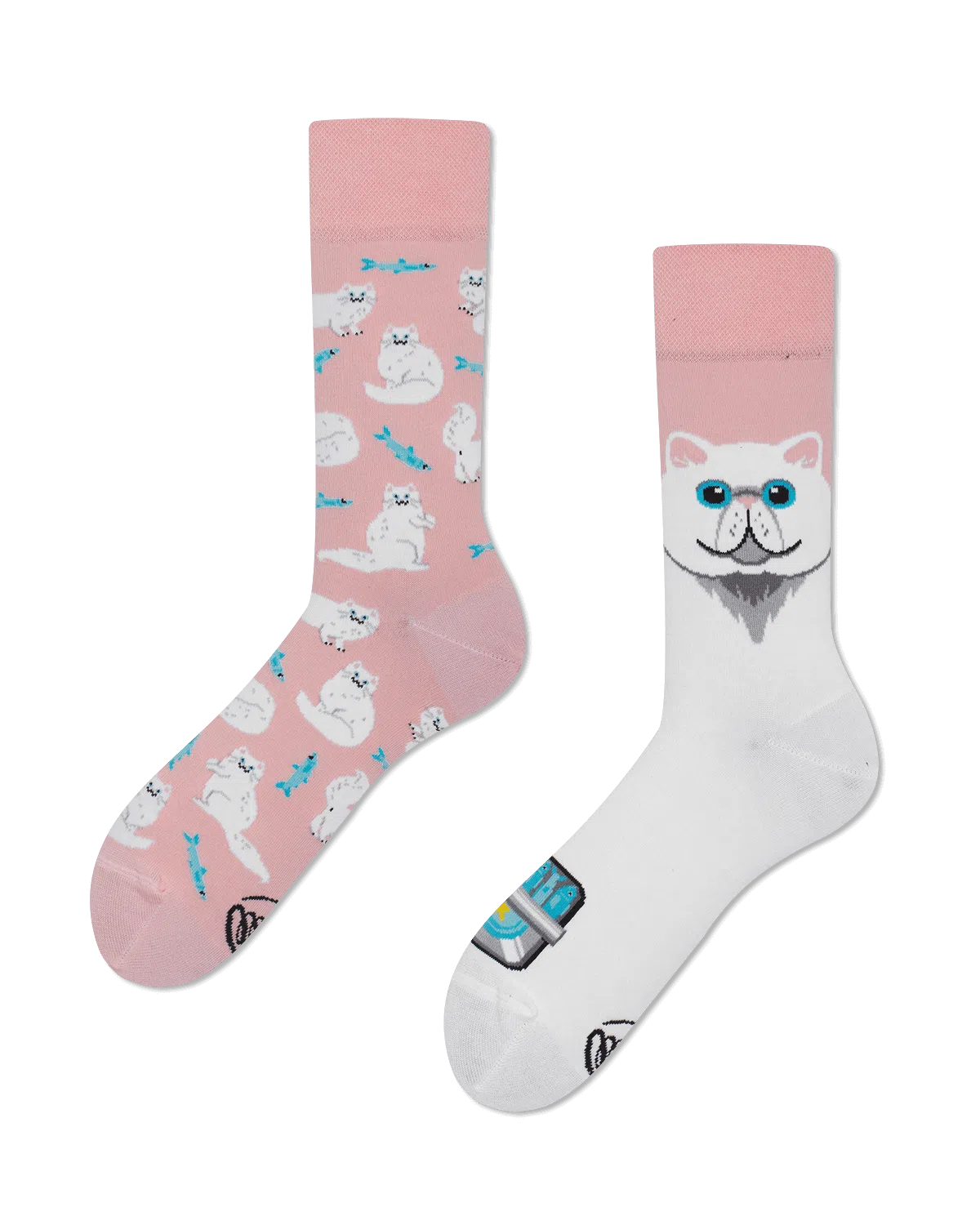 White Cat Crew Socks