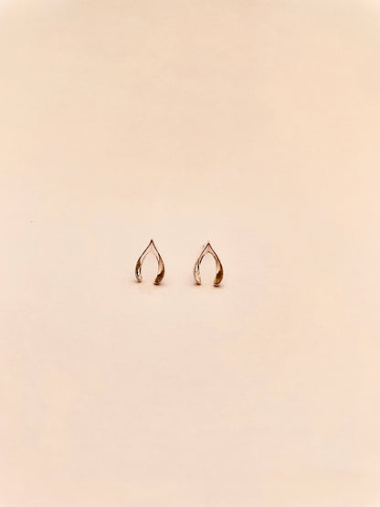 Wishbone Stud Sterling Silver Earrings