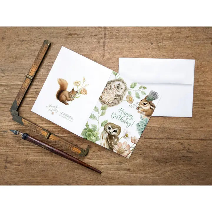 Woodland Animal Birthday Greeting Card