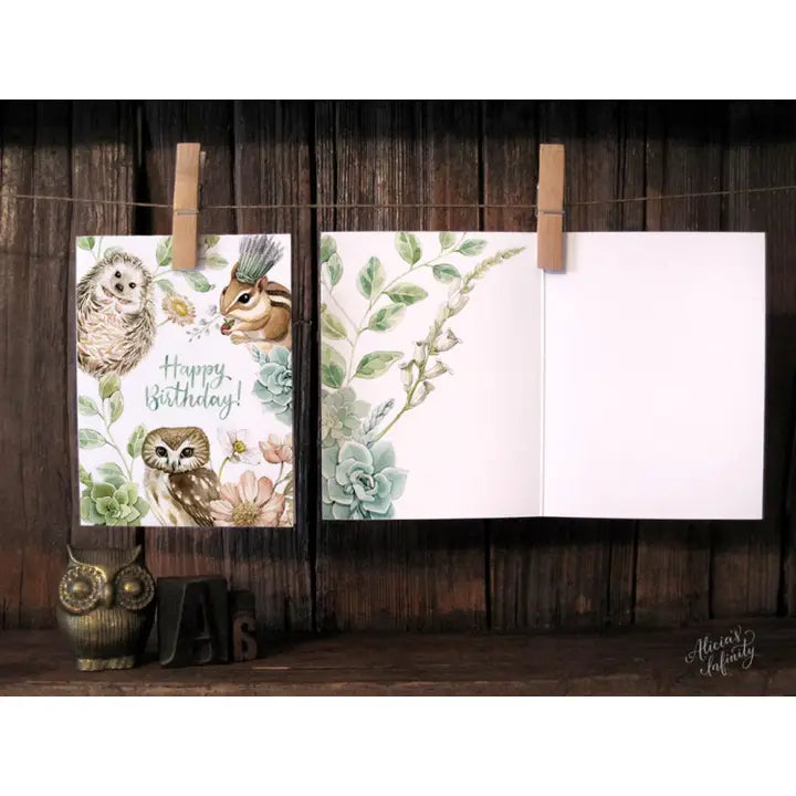 Woodland Animal Birthday Greeting Card