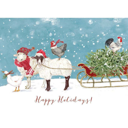 Barnyard Sleigh Card