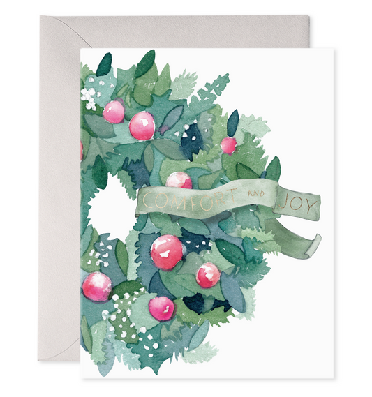 Comfort And Joy Wreath Card