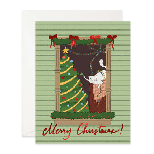 Christmas Window Kitty Card