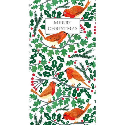 Money Wallet Robins In Holly Tree Card