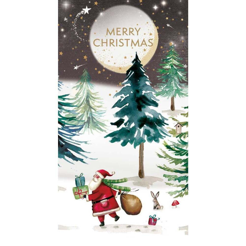 Money Wallet Moonlit Santa Card