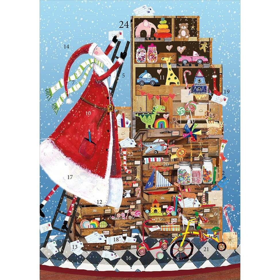 Advent Santas Toy Cupboard Card