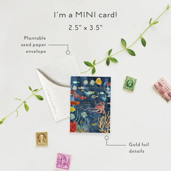 You're a Keeper Sprout Mini Greeting Card