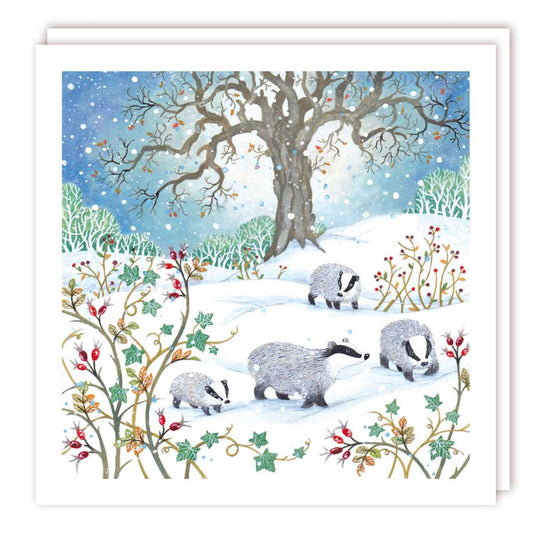 Family Badgers Christmas Cards Pack