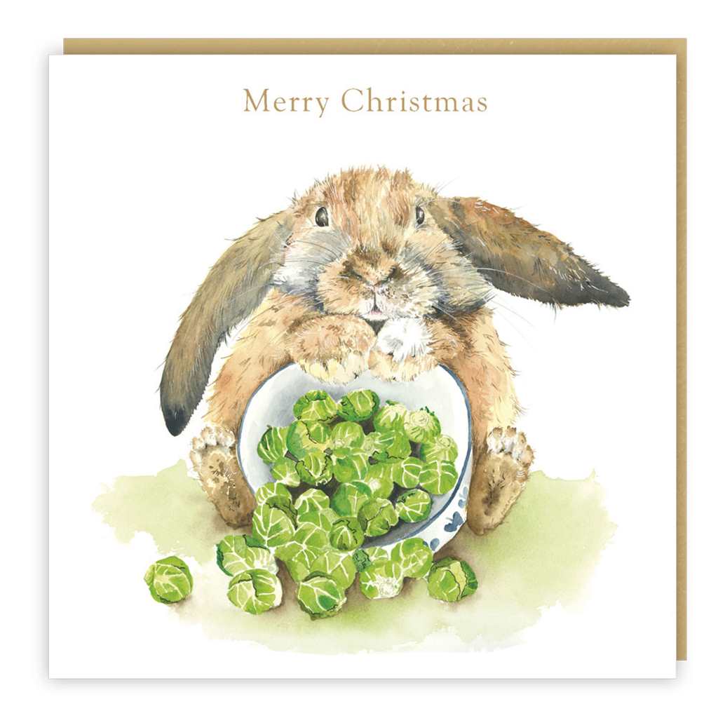 Rabbit With Brussels Sprout Card