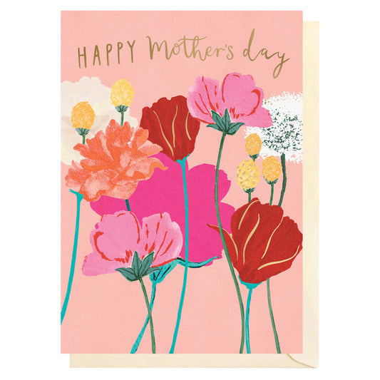 Mothers Day Pink Flowers Card