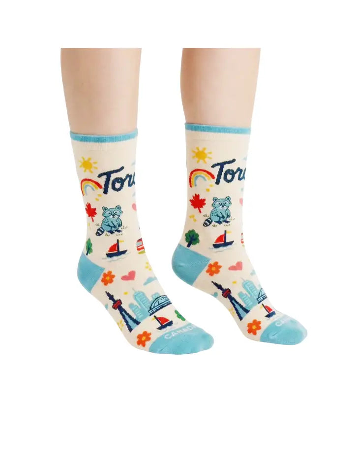 Toronto City Crew Socks, Playful Skyline Graphic Everyday Socks