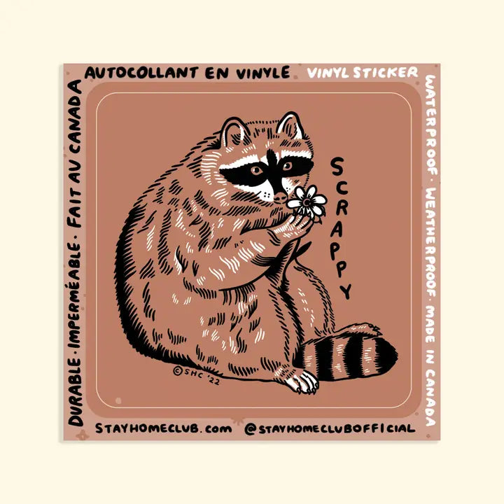 S64 Scrappy Raccoon Vinyl Sticker