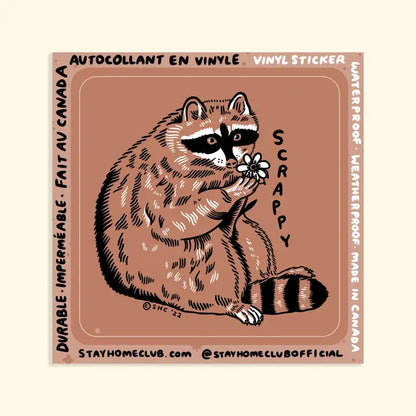 S64 Scrappy Raccoon Vinyl Sticker