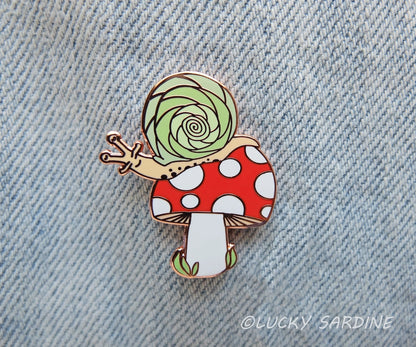 @35 Snail Toadstool, Mushroom Hard Enamel Pin