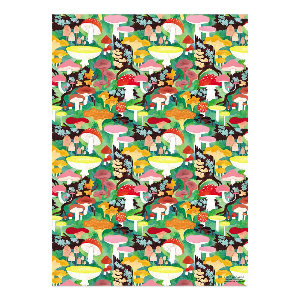 Woodland Mushrooms 3 Sheets Roll Wrap