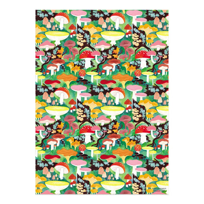 Woodland Mushrooms 3 Sheets Roll Wrap