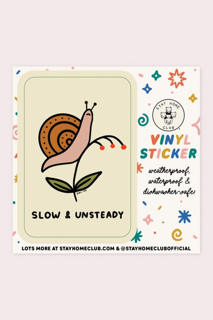 S133 Slow and Unsteady Vinyl Sticker