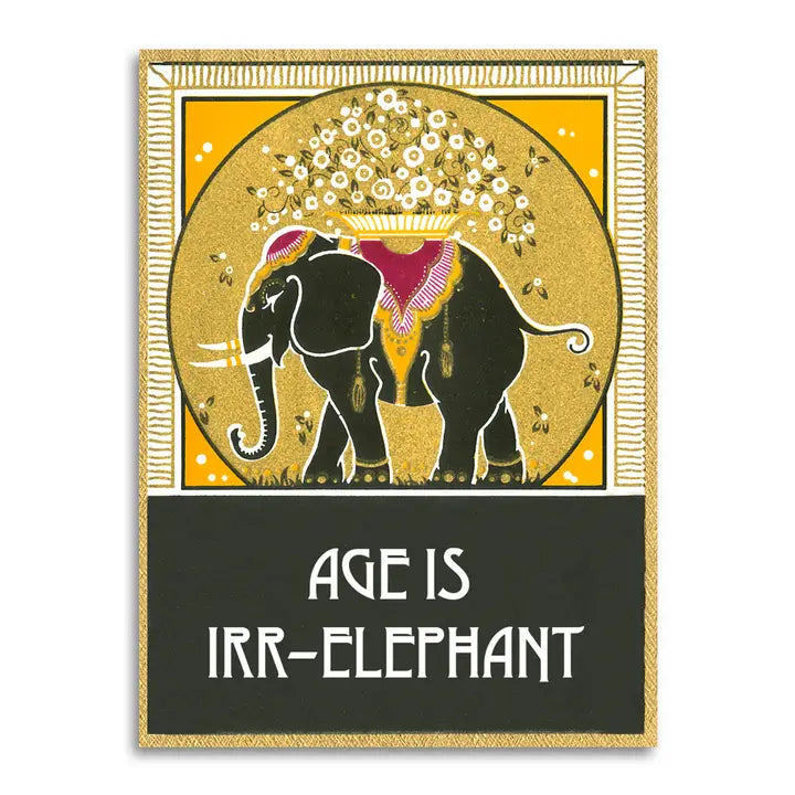 Age Is Irr-Elephant Vintage Birthday Card