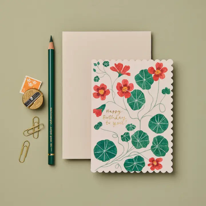 Nasturtium Happy Birthday to You! Card