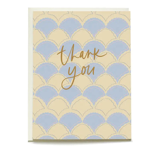 Fan Pattern Scallops Thank You Greeting Card