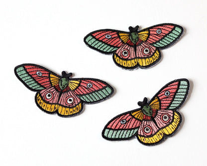 #124 ColoUrful Moth Iron-On Patch