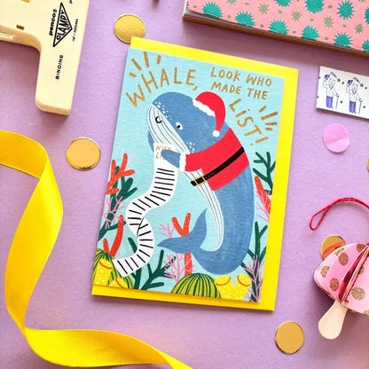 Funny Whale Christmas Card