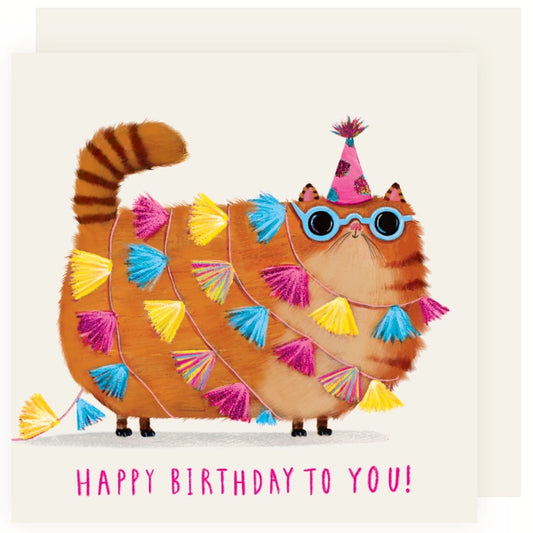 Birthday Party Cat Greeting Card