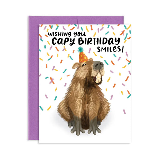Capybara Smiles Greeting Card