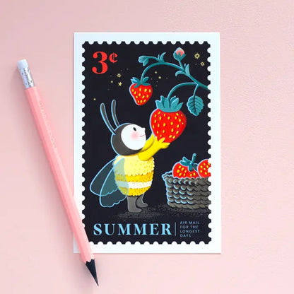 Summer Berry Basket Postcard