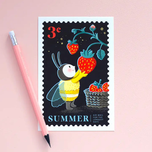 Summer Berry Basket Postcard