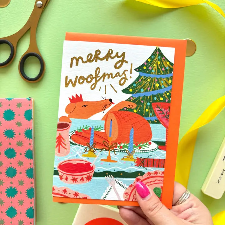 Merry Woofmas Dog Christmas Card