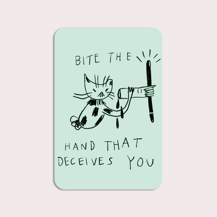 S55 Bite the Hand Waterproof Vinyl Sticker