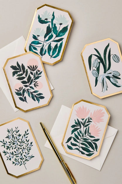 Peonies Botanical Die Cut Mini Card