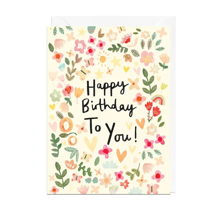 Happy Birthday Flowers Card