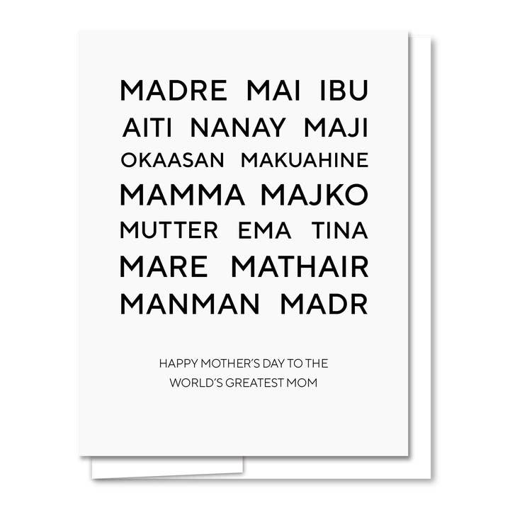 World's Best Mom Letterpress Mother's Day Card