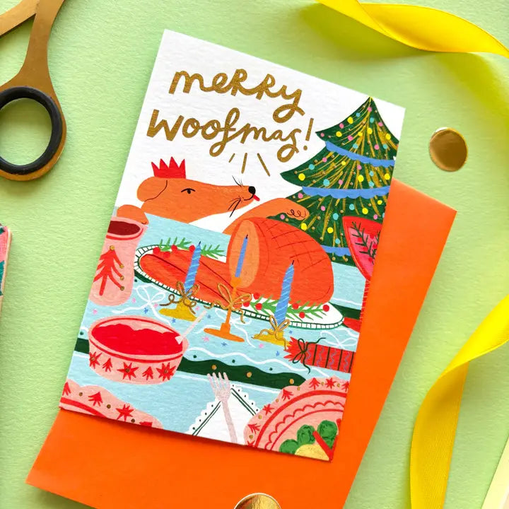 Merry Woofmas Dog Christmas Card
