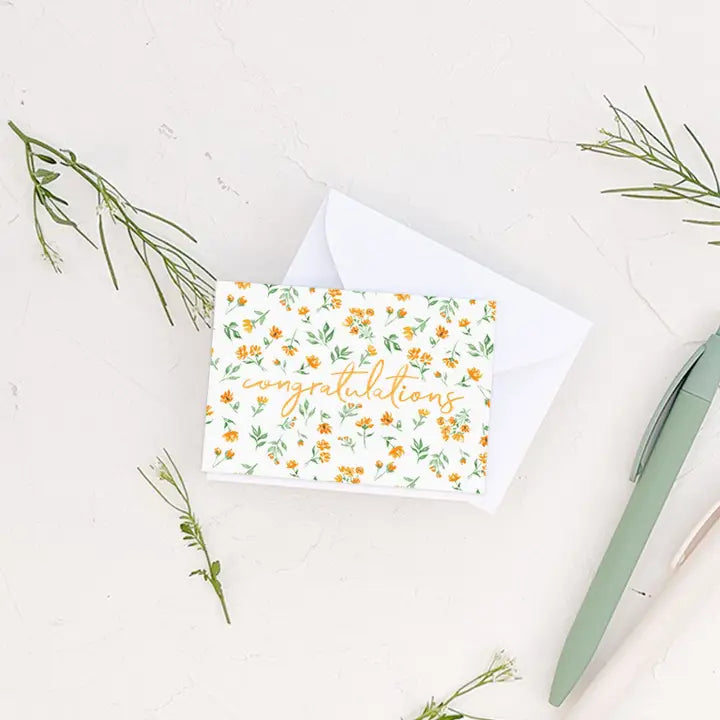 Floral Congratulations Enclosure Card