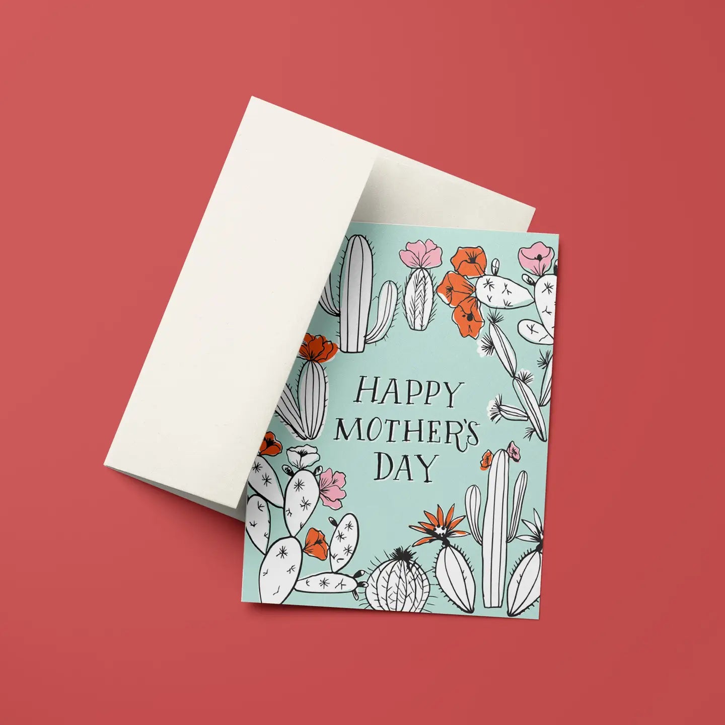 Cactus Toile Mother's Day Greeting Card