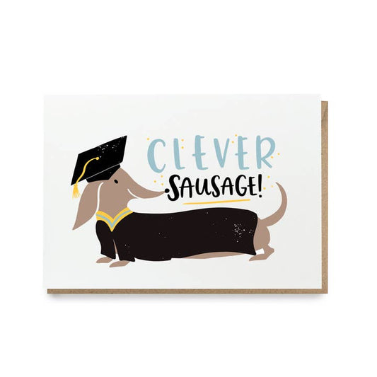 Clever Sausage Graduation Card