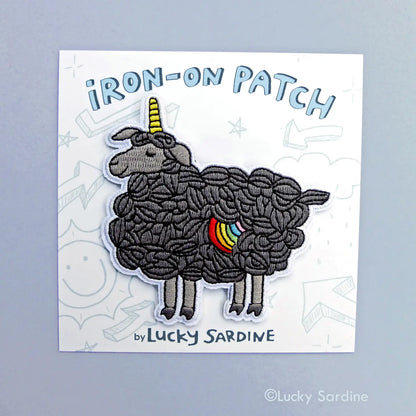 #40 Black Sheep, Unicorn Rainbow Embroidered Patch