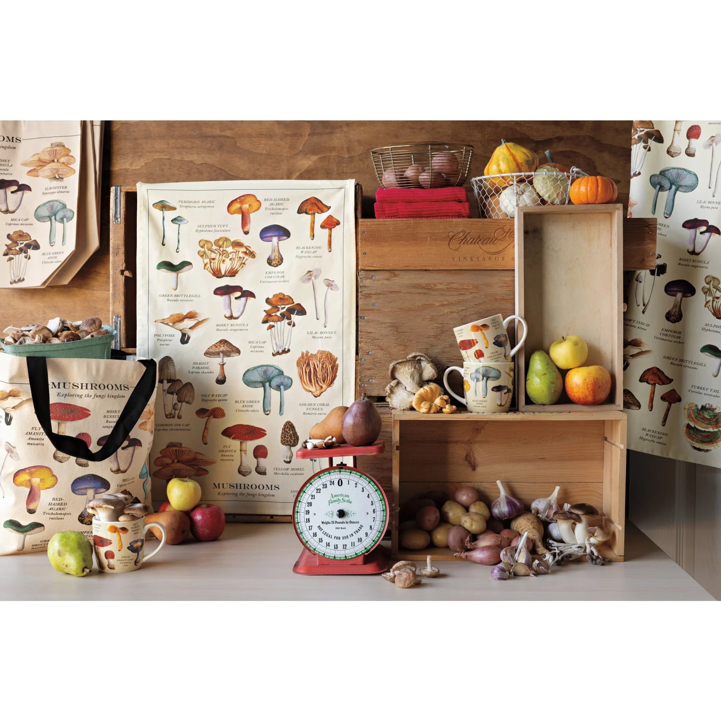 Mushrooms Printed Tea Towel