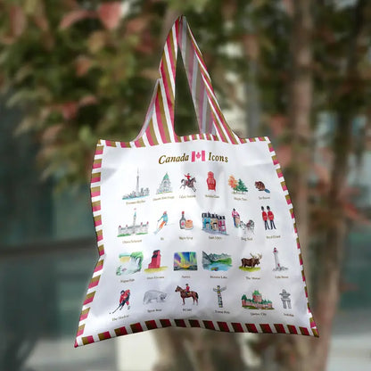 Canadian Icons Fold Up Tote Bag