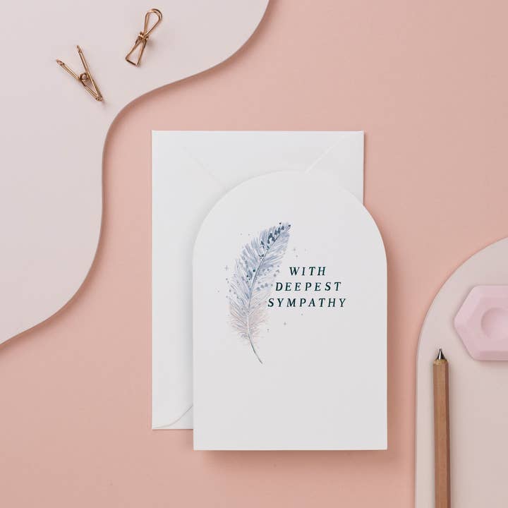 Feather Sympathy Card