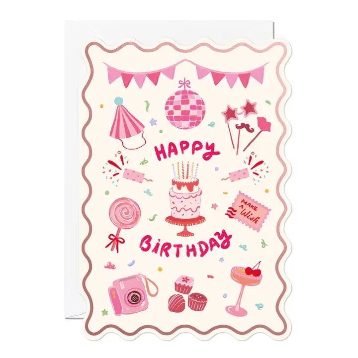 Happy Birthday Pink Greeting Card